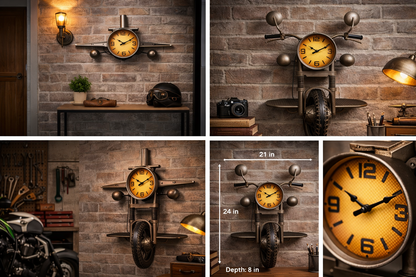 Wall Clock - Metal Motorcycle Wall Clock