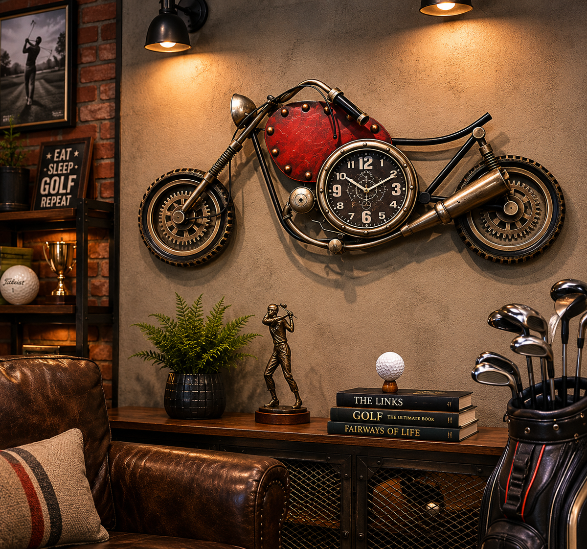 Wall Clock - Vintage Motorcycle Wall Clock