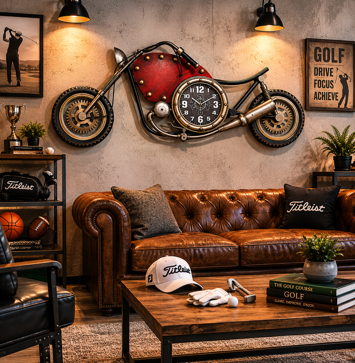 Wall Clock - Vintage Motorcycle Wall Clock
