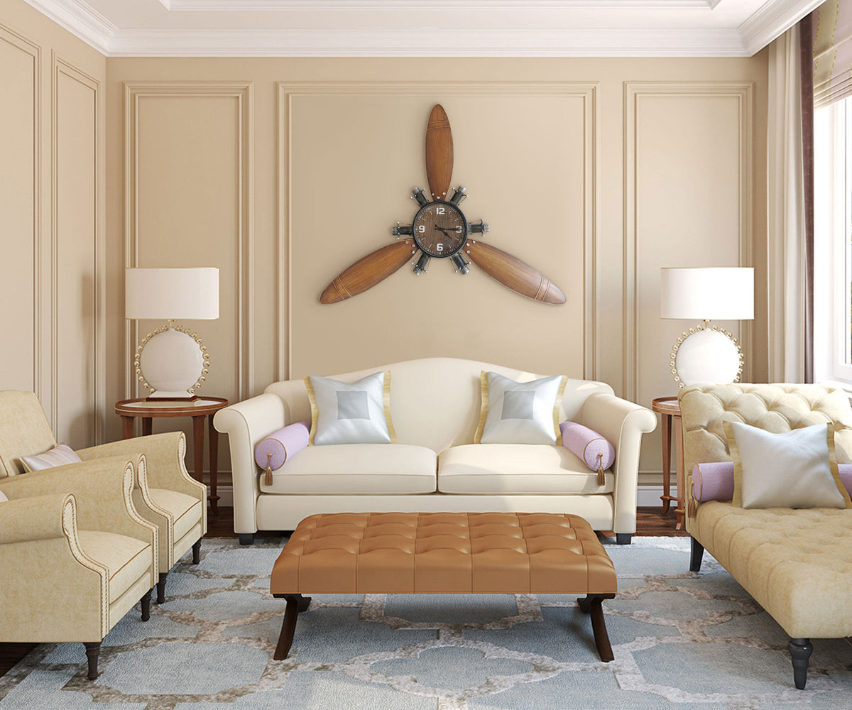 Airplane Propeller Wall Clock Small