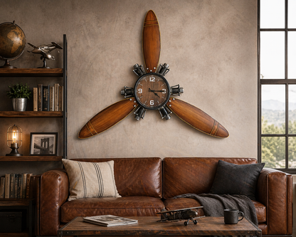 Airplane Propeller Wall Clock Small