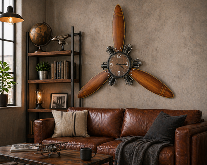 Airplane Propeller Wall Clock Small