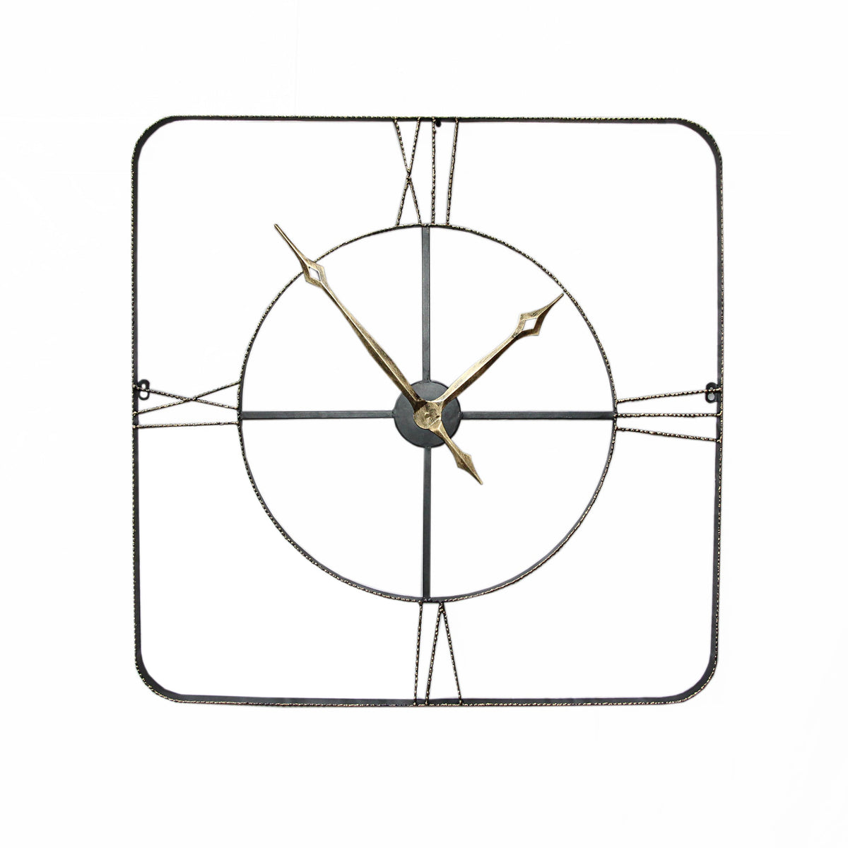 Wall Clock - Square Wrought Iran Antique Wall Clock