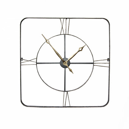 Wall Clock - Square Wrought Iran Antique Wall Clock
