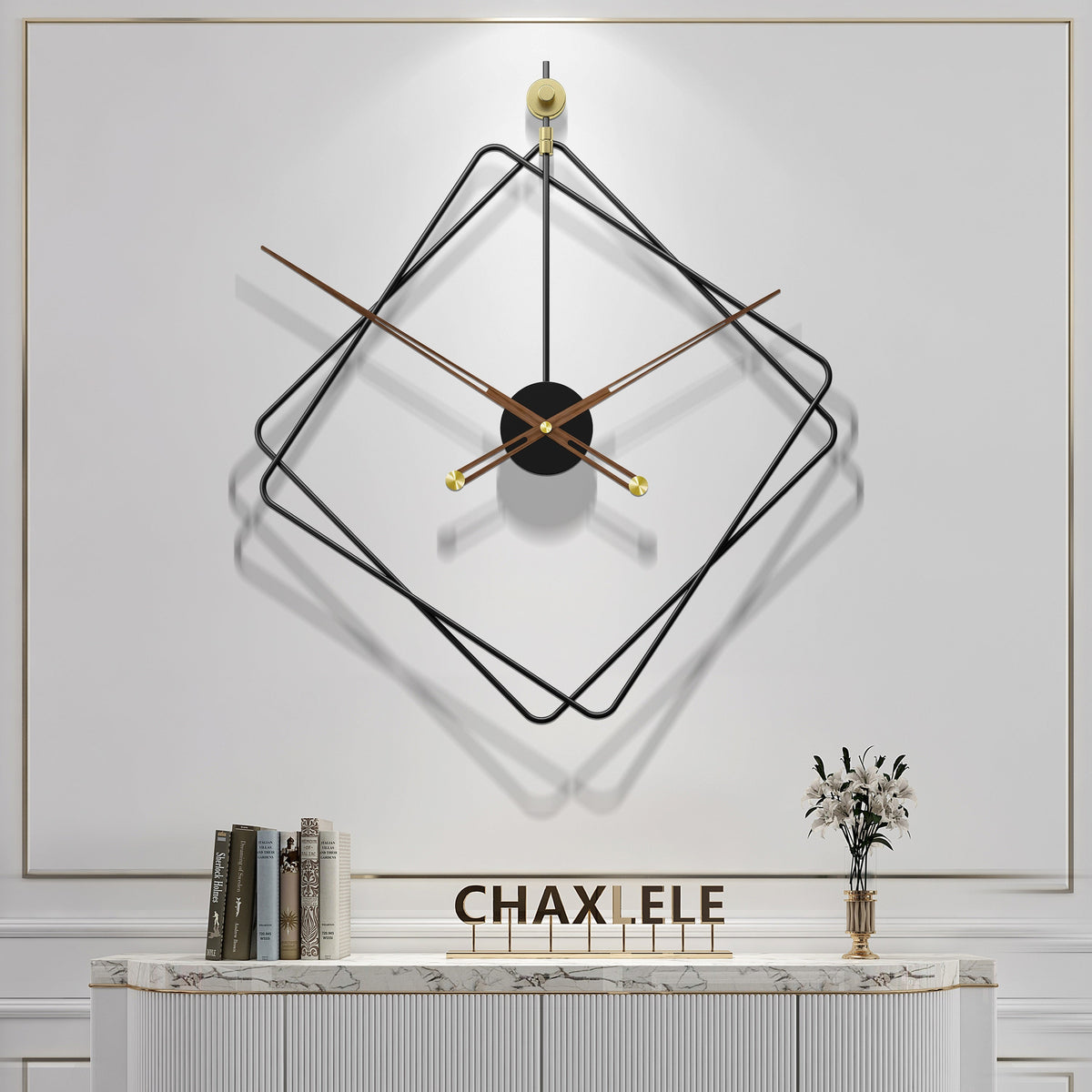 Iron  Home Decoration Modern Design Mounted Wall Clock