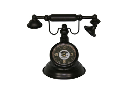 Distressed Bronze Vintage Telephone Table Clock