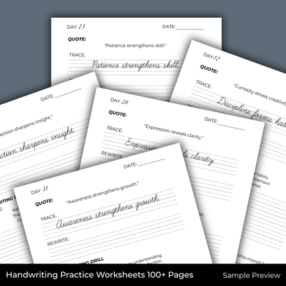 CURSIVE HANDWRITING - Daily Writing Practice E-Workbook by BASTION®