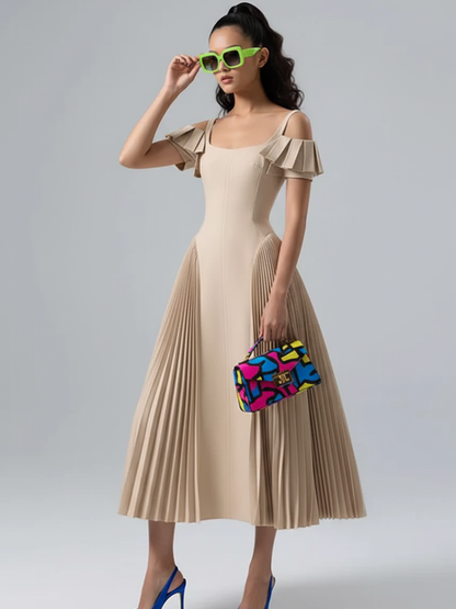 Camisole Backless Party Dress With Pleated and Patchwork Details for Women, SoHo, BYMANYC New York.