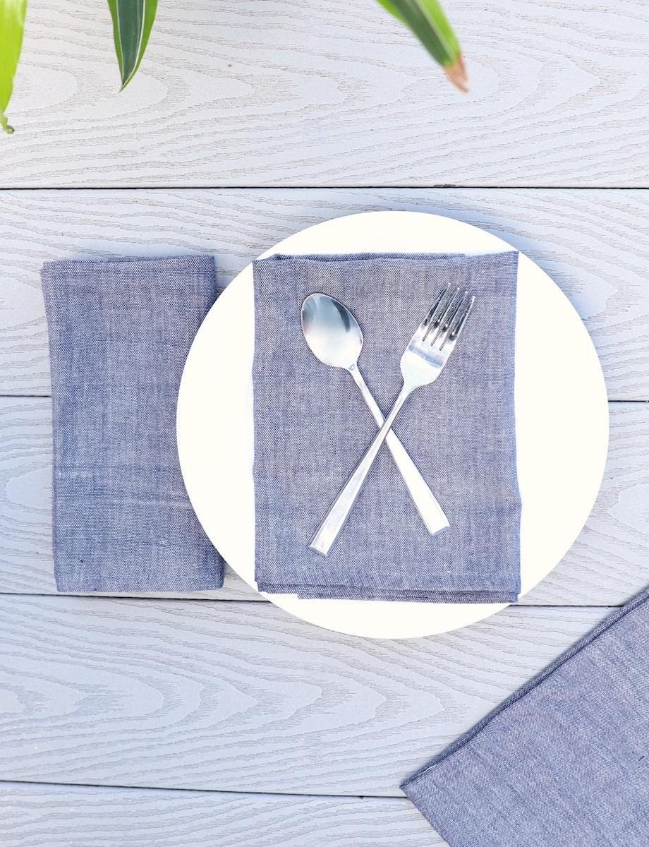 Cloth Napkins- Chambray - Set of 4