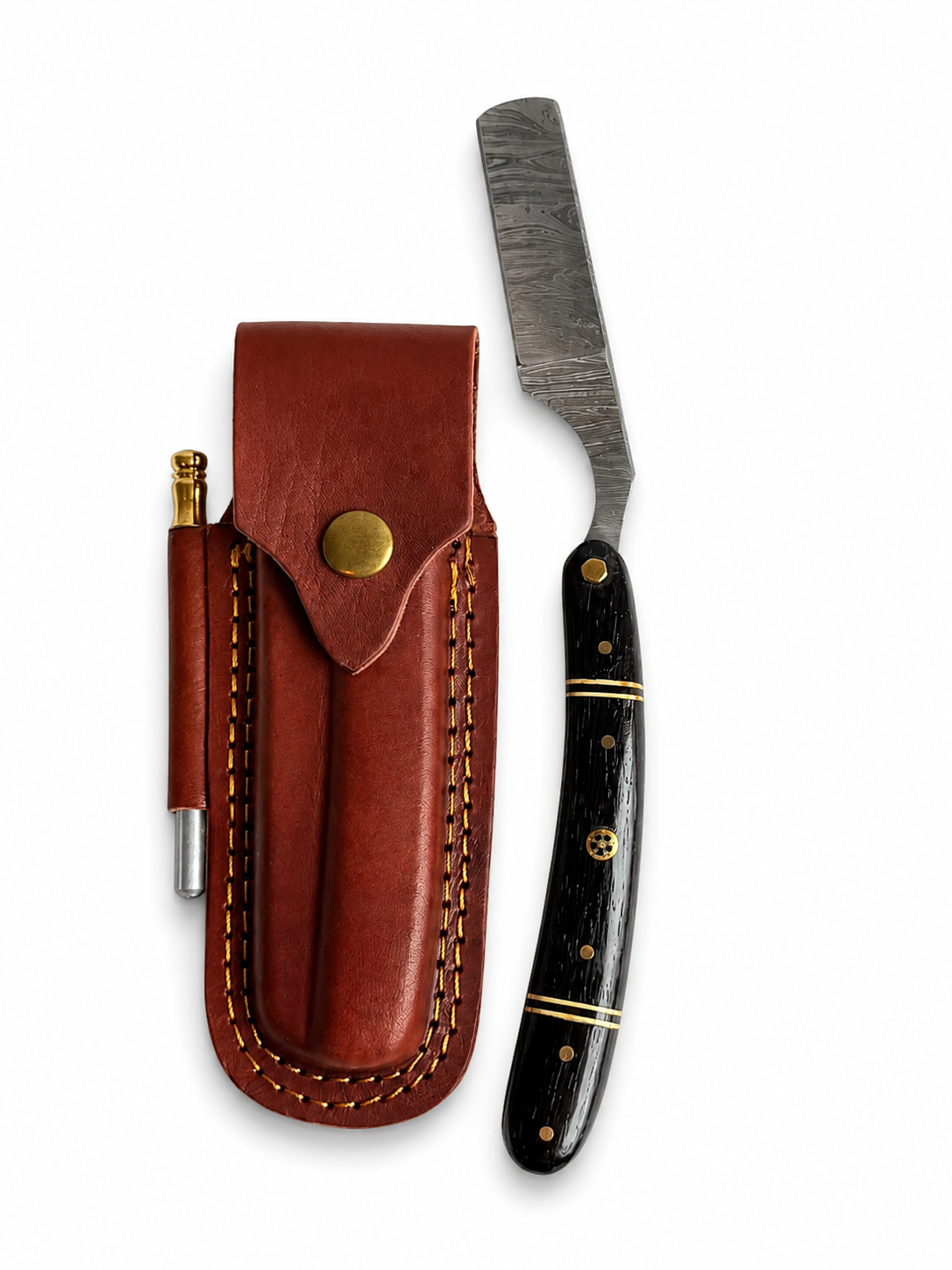 Midnight Damascus Barber Straight Razor TKT-19