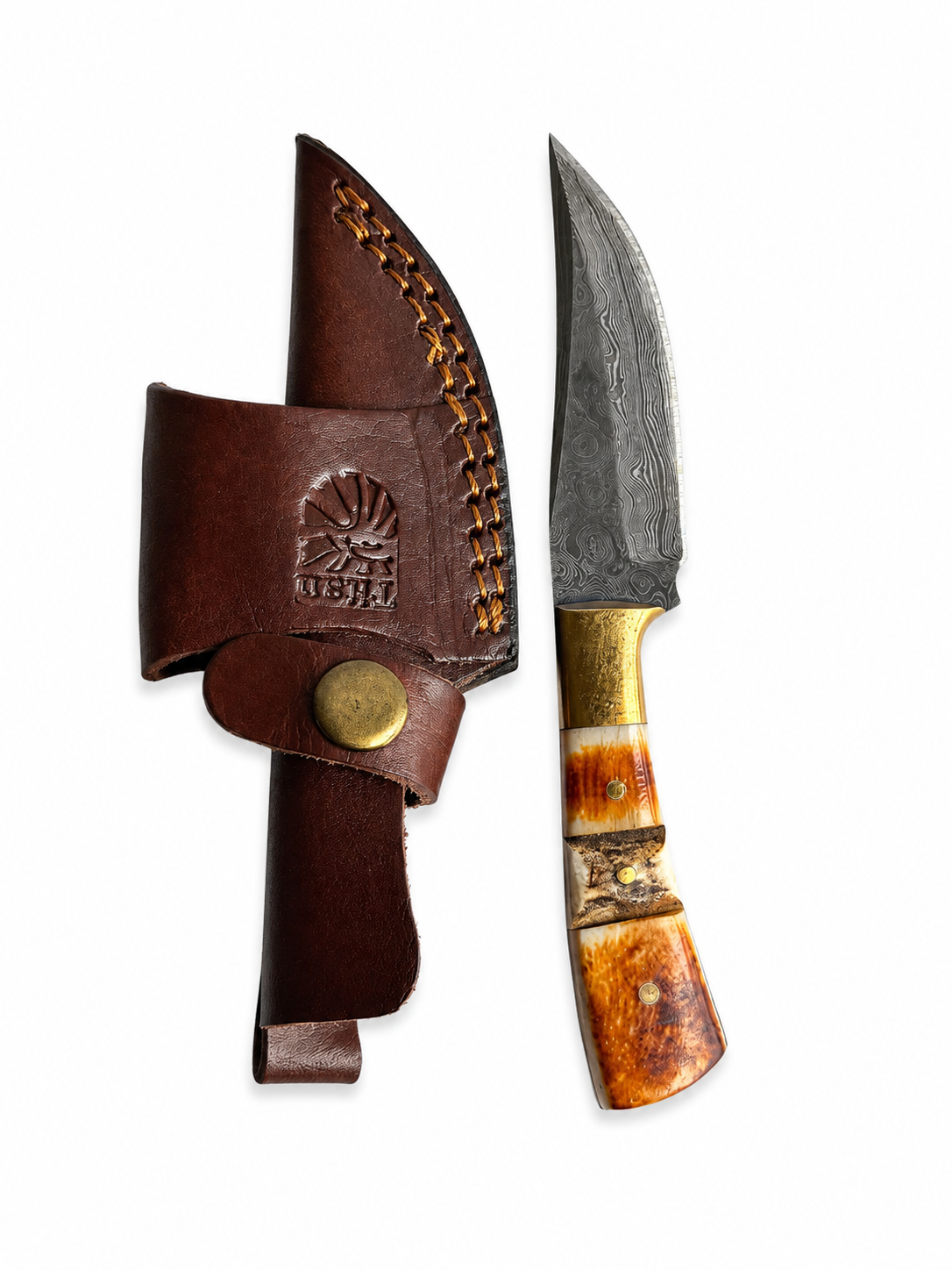 Titan Stag Ridge Damascus Knife TKT-14