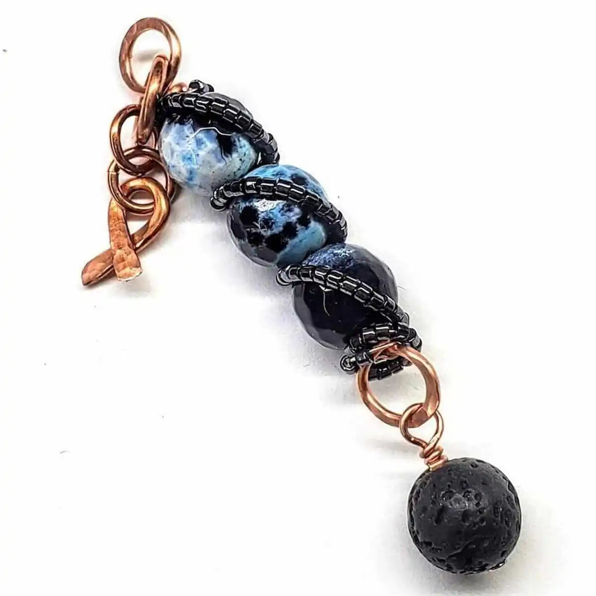 Child Abuse Awareness Agate Necklace With Lava Rock Bead
