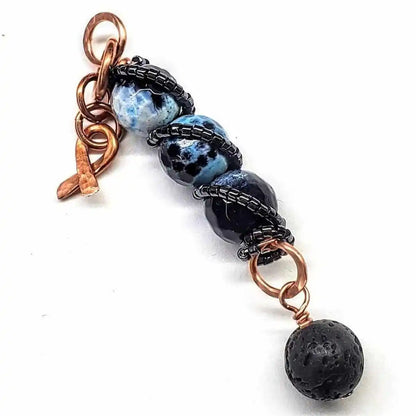 Child Abuse Awareness Agate Necklace With Lava Rock Bead