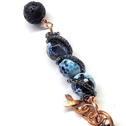 Child Abuse Awareness Agate Necklace With Lava Rock Bead