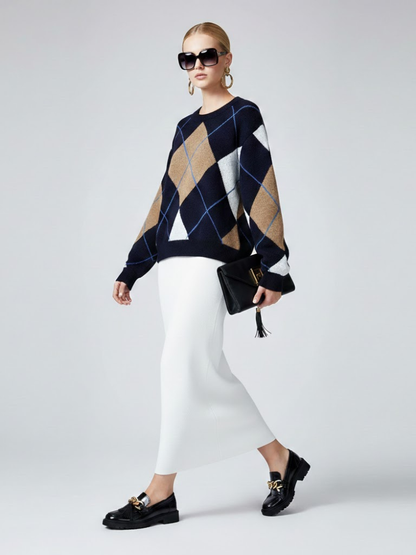 Classic Argyle Diamond Knit Sweater • BYMANYC ® New York