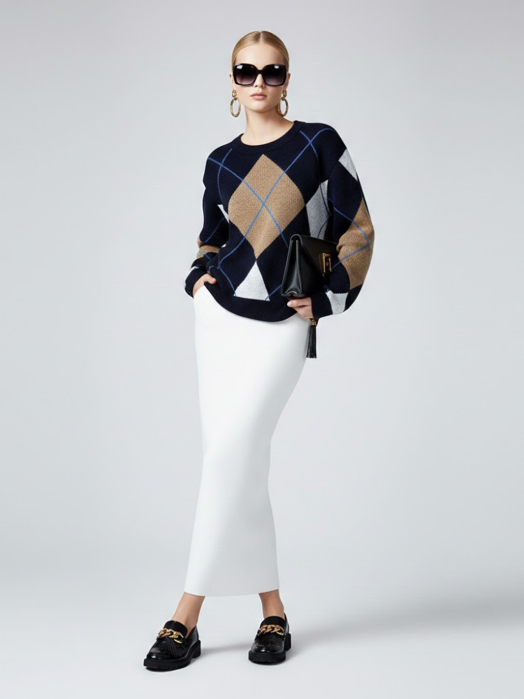 Classic Argyle Diamond Knit Sweater • BYMANYC ® New York