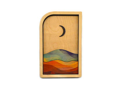 Sun and Moon Wall Art | Handmade Wooden Celestial Decor