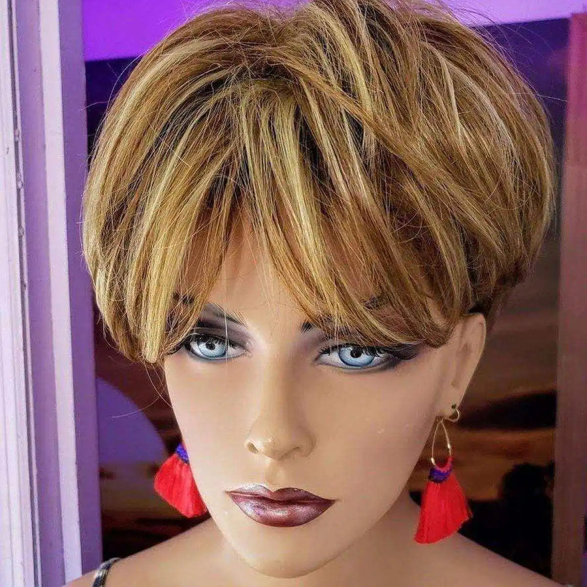 Handmade Hawaii Hula Skirt Rayon Silk Tassel Hoop Earrings
