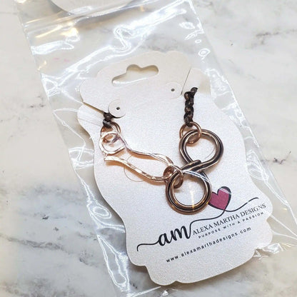 Wire Sculpted Copper Double Infinity Chain Bracelet