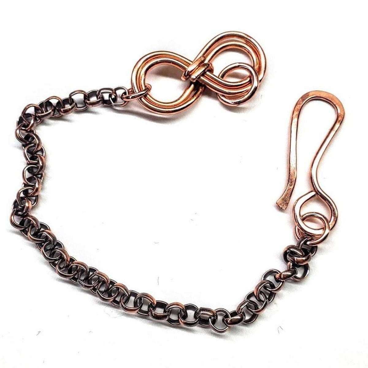 Wire Sculpted Copper Double Infinity Chain Bracelet