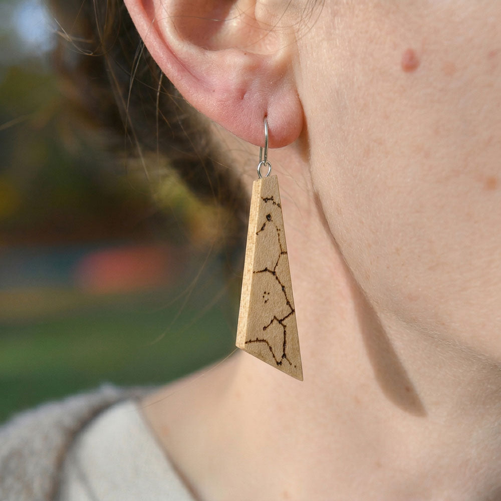 Personalized Star-Chart Olivewood Ascent Earrings