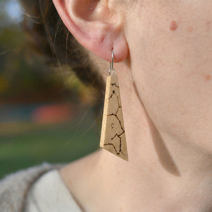 Personalized Star-Chart Olivewood Ascent Earrings