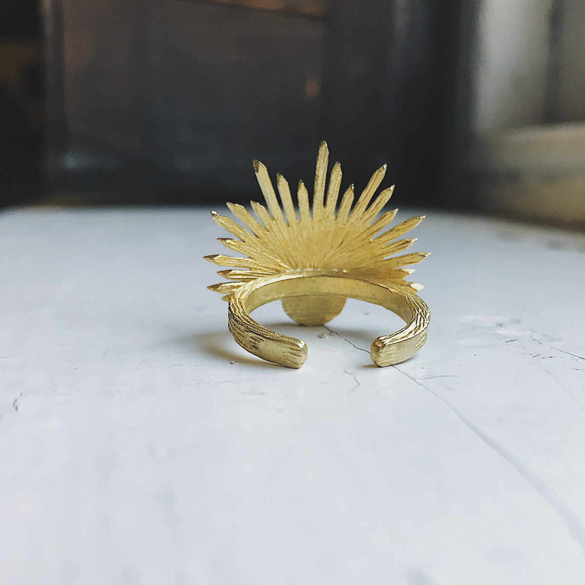 Sun Goddess Ring With Copper Oyster Turquoise