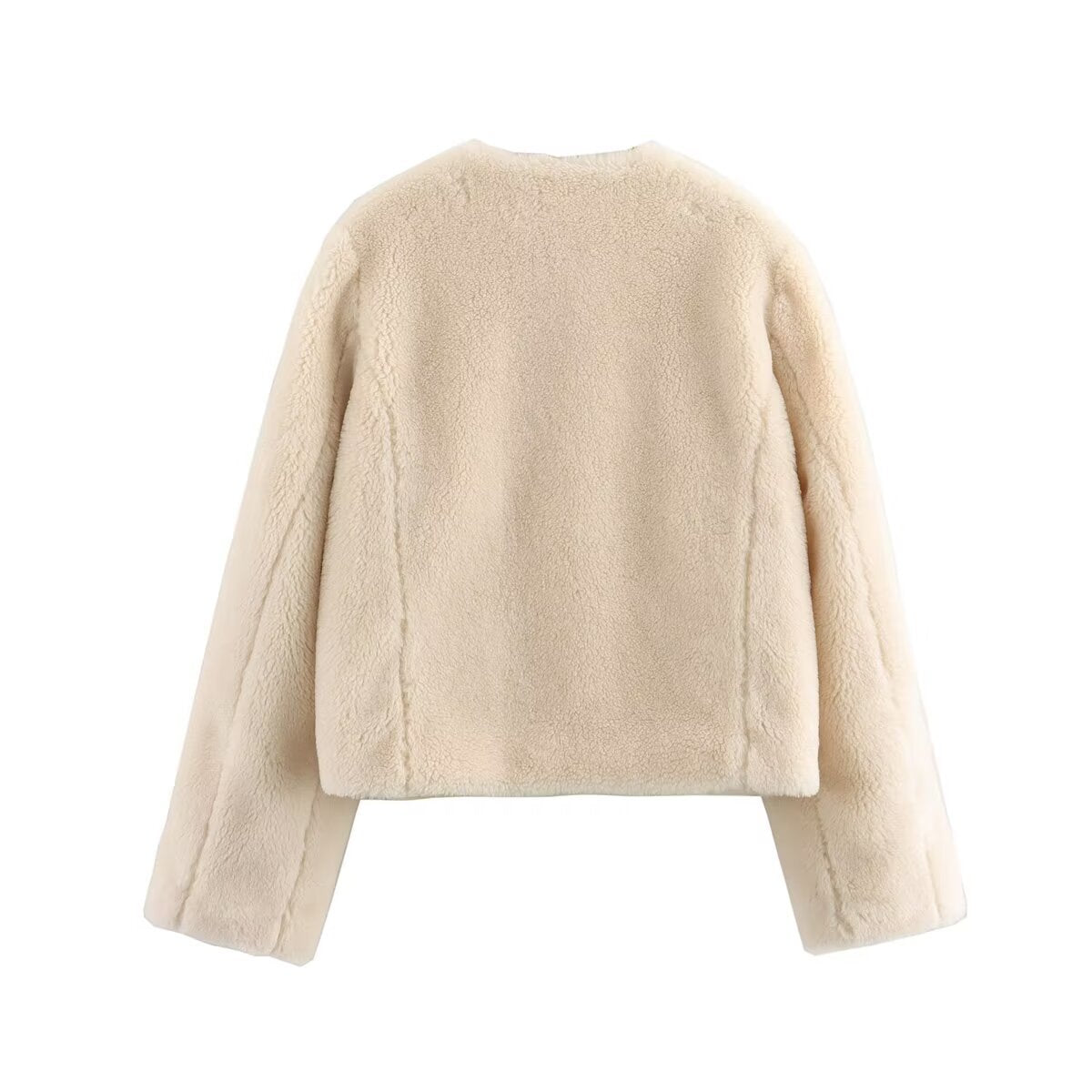 Women's Jacket Cream Faux Shearling BYMANYC ® New York HAMPTONS TOGGLE SHORT COAT - New Collection