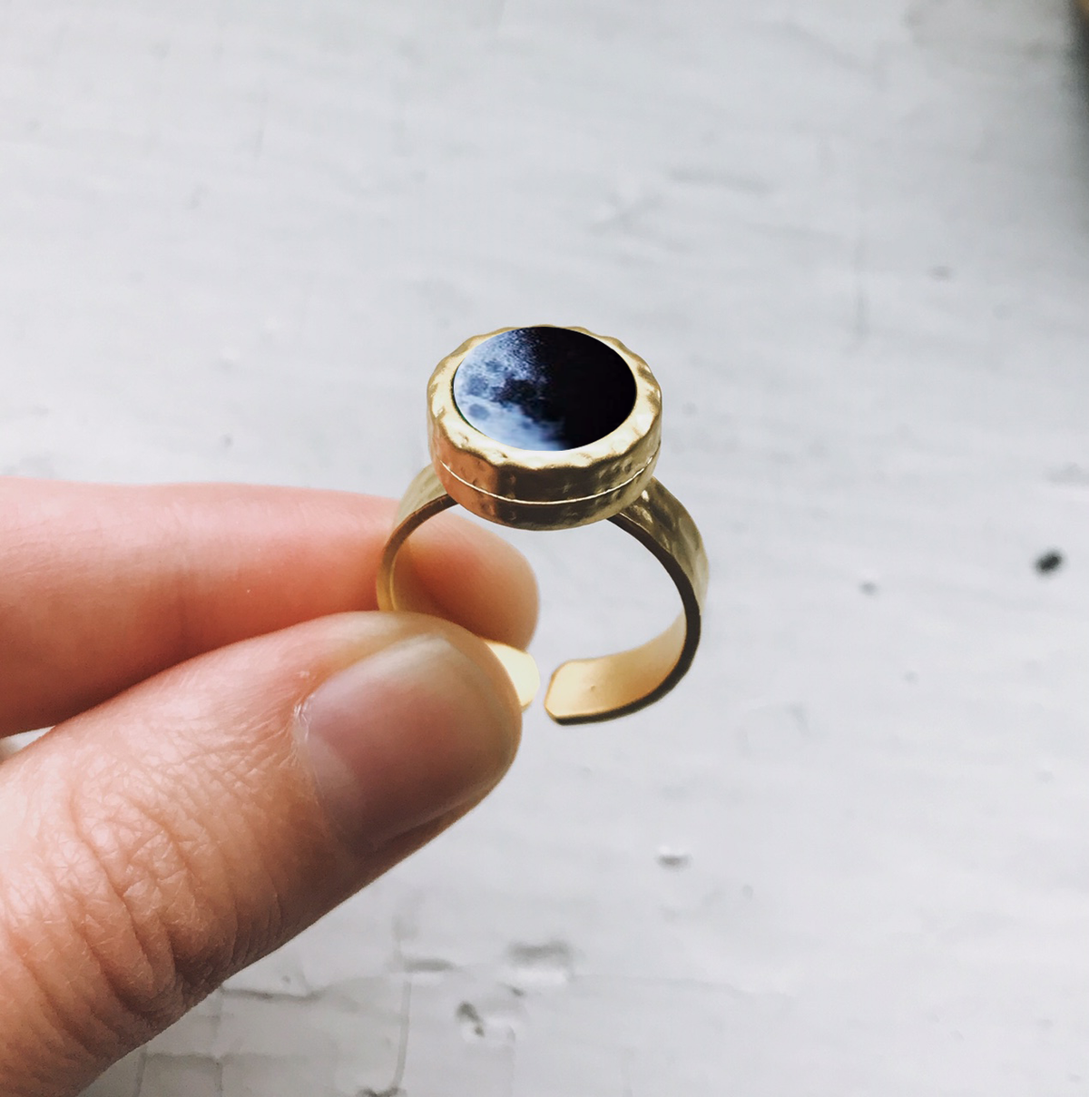 CLEARANCE My Moon Hammered Custom Ring