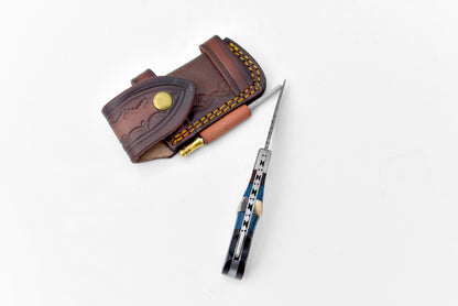 Damascus Steel Pocket Knife Limited Run TF-071