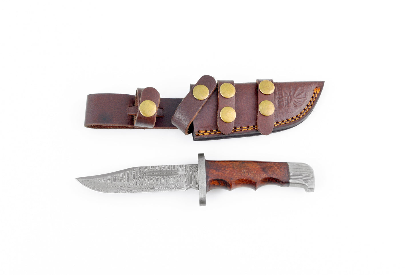 Damascus Hunting Knife Full Tang With Damascus Hilt Custom Titan Hunter TD-216