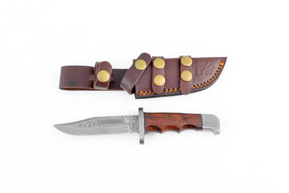 Damascus Hunting Knife Full Tang With Damascus Hilt Custom Titan Hunter TD-216