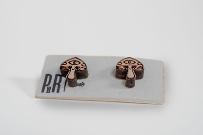 Small Wood Stud Earrings | Geometric Designs