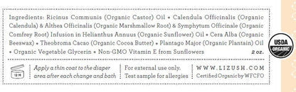 USDA Organic Diaper Balm – Natural Baby Skin Balm