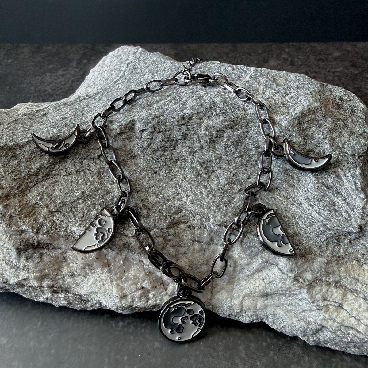 Moon Phase Enamel Charm Bracelet