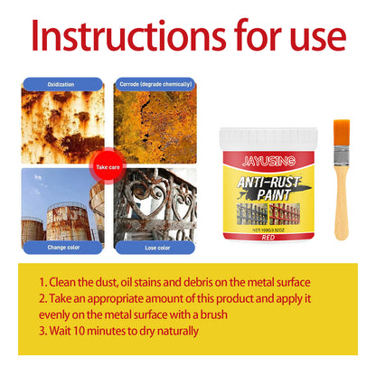 Jayusing Red Rust Removal Paint, Iron Door Railing, Metal Anti-Rust Cleaning And Renovation, Anti-Rust Coating Primer