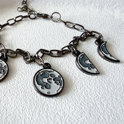 Moon Phase Enamel Charm Bracelet