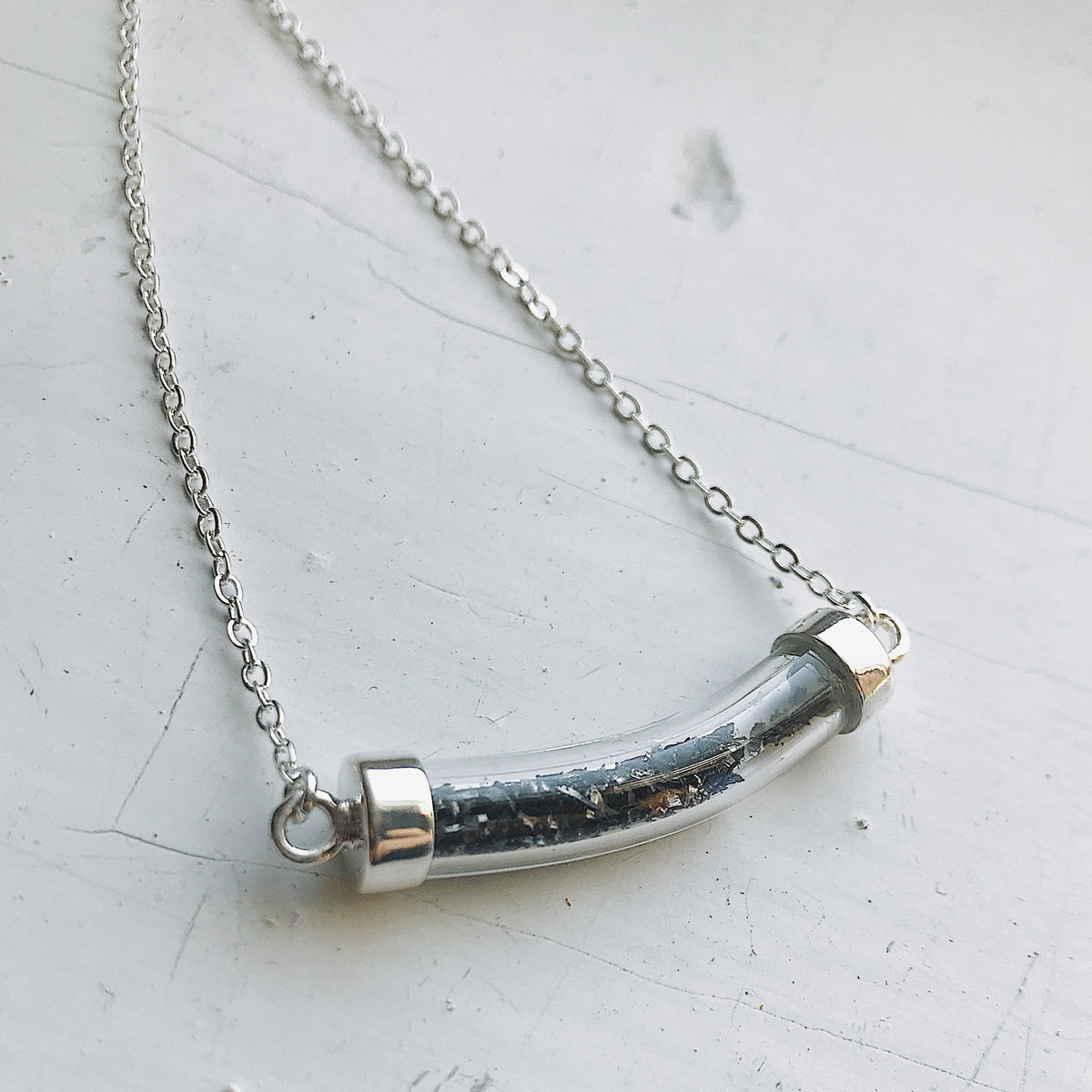 Stardust Vial Specimen Necklace With Meteorite