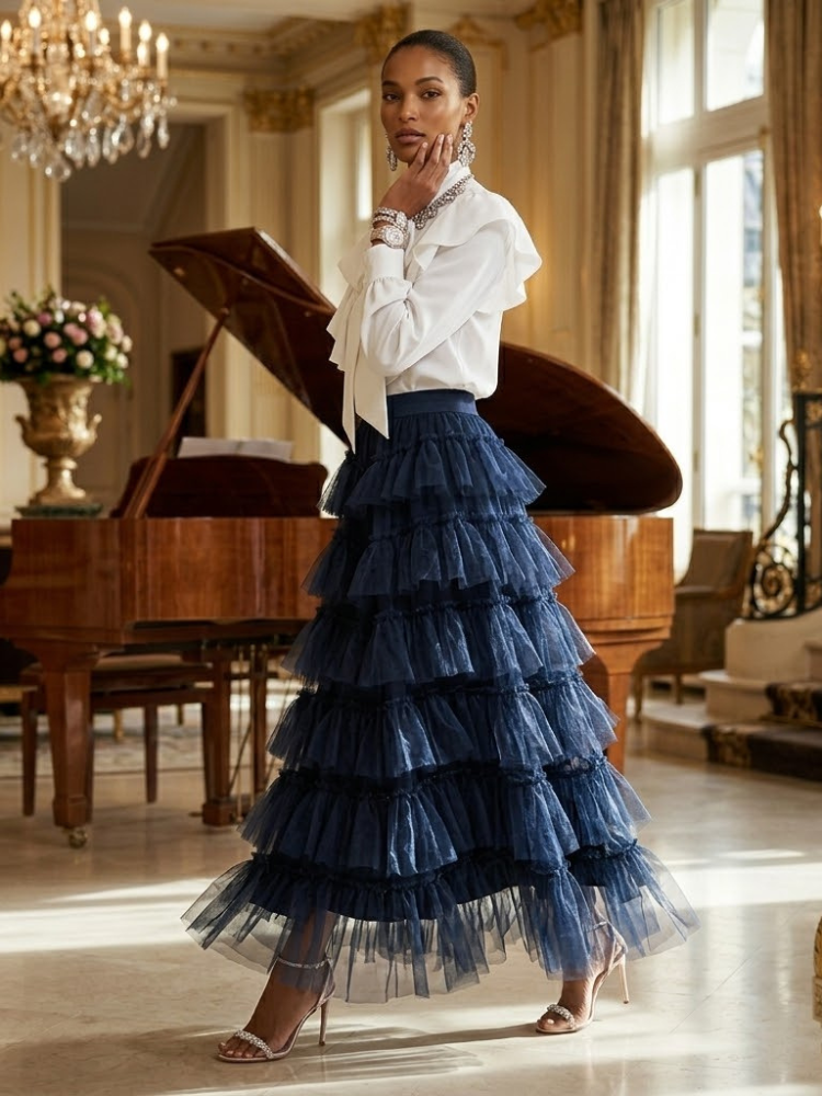ELEGANT MAXI SKIRT - New Collection PARIS LE MARAIS - SORBONNE - BYMANYC ® New York