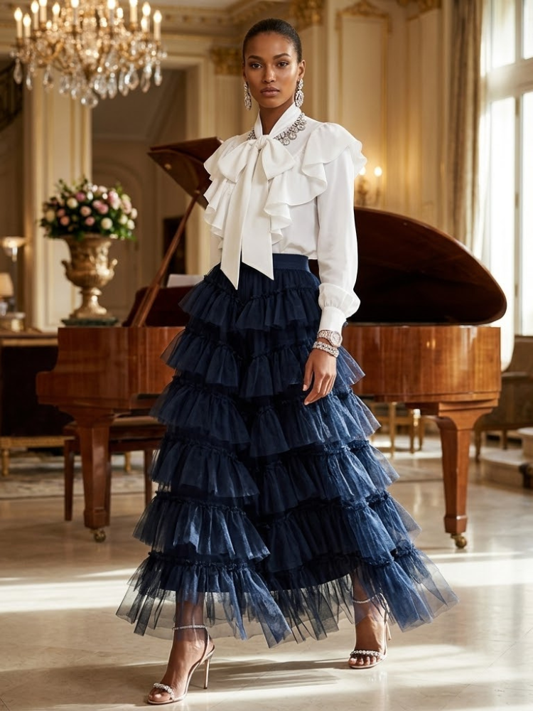ELEGANT MAXI SKIRT - New Collection PARIS LE MARAIS - SORBONNE - BYMANYC ® New York