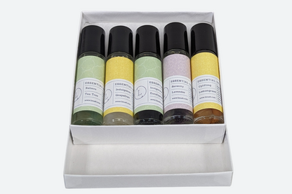 Natural Essential Oil Roll-on Set – 5 Aromatherapy Oils