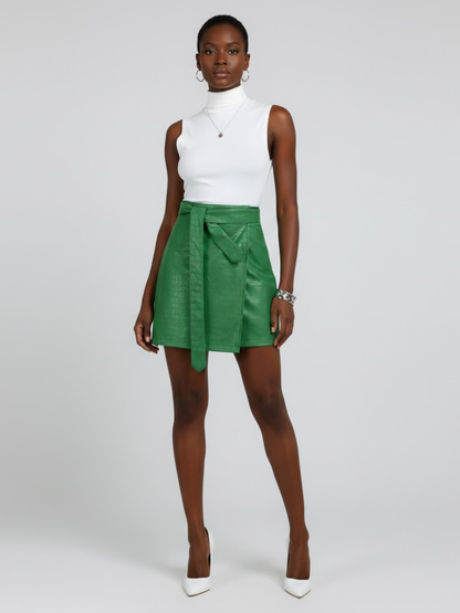 Emerald Green Vegan Leather Mini Skirt LAFAYETTE: New Colección COUTURE in NOLITA - BYMANYC ® New York