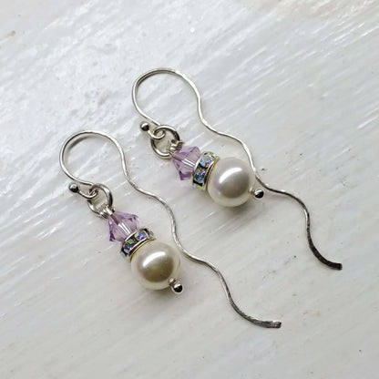 Innovative 925 Silver Swarovski Crystal Pearl Ear Threaders