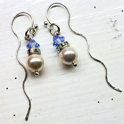 Innovative 925 Silver Swarovski Crystal Pearl Ear Threaders
