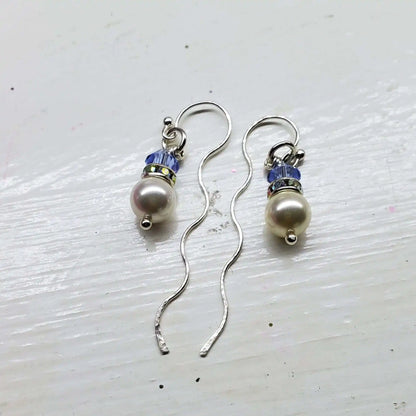 Innovative 925 Silver Swarovski Crystal Pearl Ear Threaders