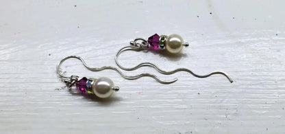 Innovative 925 Silver Swarovski Crystal Pearl Ear Threaders