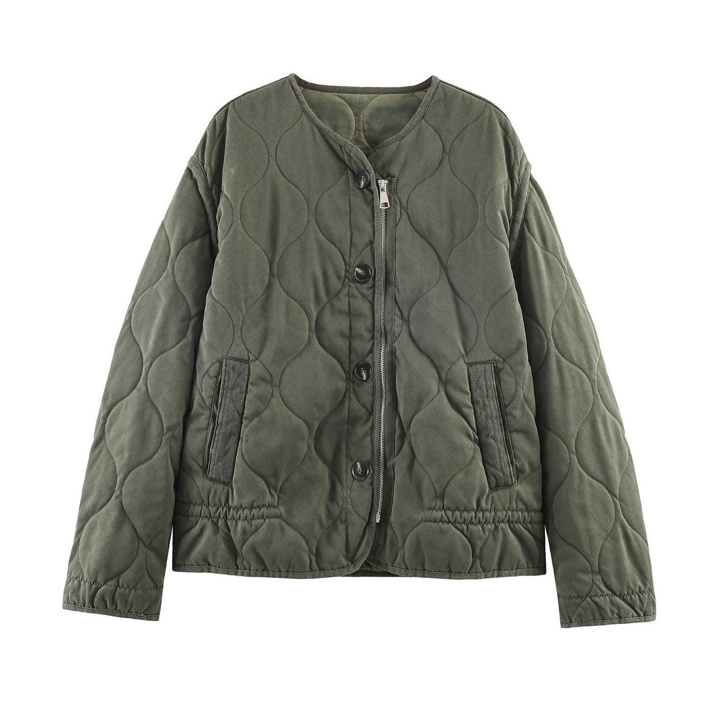 Women's Jacket Olive Green Quilted Liner BYMANYC ® New York SOHO KHAKI ONION QUILLED JACKET - New Collection