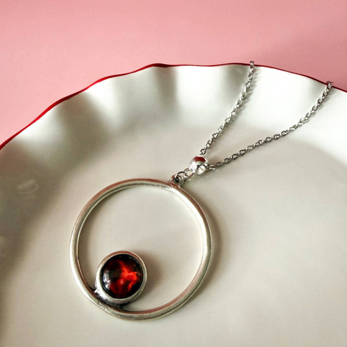 Silver Galaxy Circle Necklace