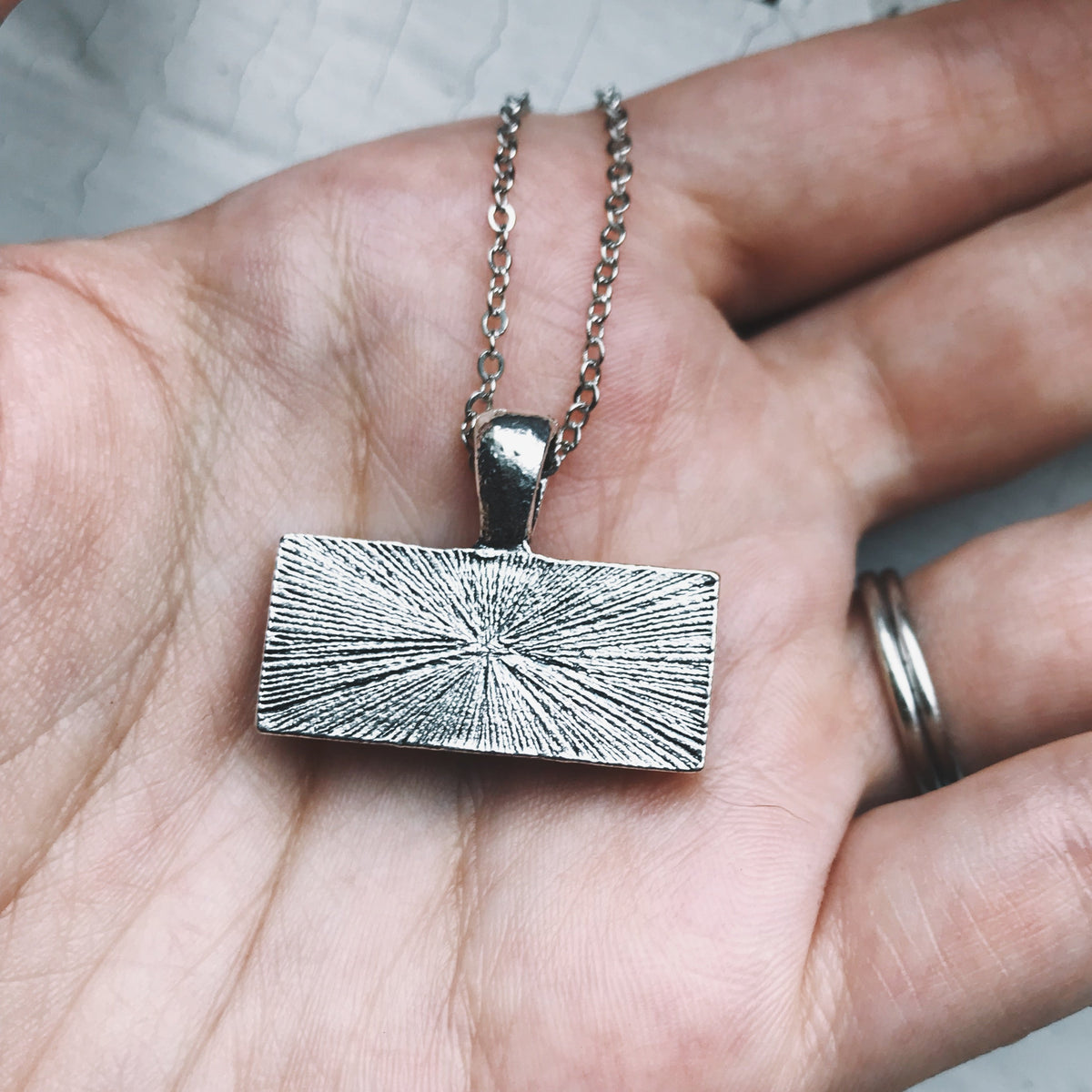CLEARANCE Planetary Society LightSail Rectangle Necklace - Earth