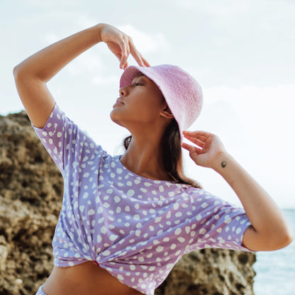 FLORETTE Crochet Bucket Hat in Lilac Purple